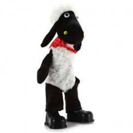15 INCH SHEEP STYLE MUSICAL SHAKING HEAD PLUSH TOY STUFFED DOLL DECORATION GIFT (WHITE AND