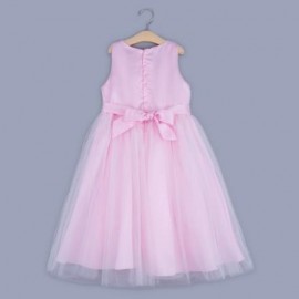 CUTE SOLID COLOR GIRLS LACE PRINCESS DRESS FOR PERFORM (PINK)