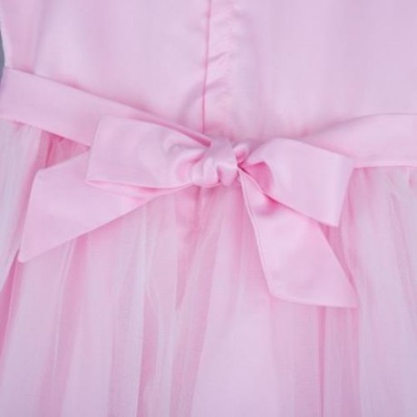 CUTE SOLID COLOR GIRLS LACE PRINCESS DRESS FOR PERFORM (PINK)