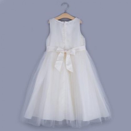 CUTE SOLID COLOR GIRLS LACE PRINCESS DRESS FOR PERFORM (APRICOT)
