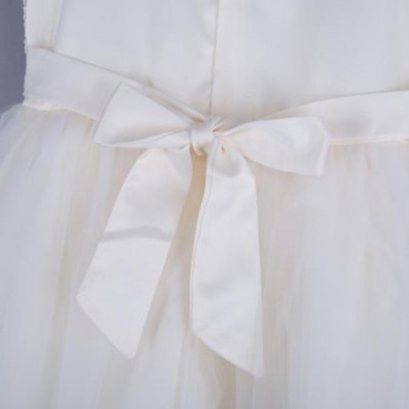 CUTE SOLID COLOR GIRLS LACE PRINCESS DRESS FOR PERFORM (APRICOT)