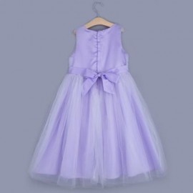 CUTE SOLID COLOR GIRLS LACE PRINCESS DRESS FOR PERFORM (PURPLE)