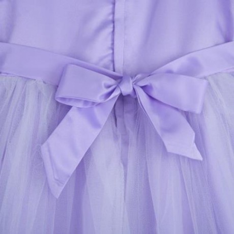 CUTE SOLID COLOR GIRLS LACE PRINCESS DRESS FOR PERFORM (PURPLE)