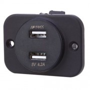 C913B 60L Z CAR VEHICLE RED LIGHT VOLTMETER SOCKET DUAL 12V PHONES GPS USB CHARGER POWER A