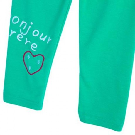 3PCS CUTE GIRLS COTTON LONG SLEEVE TOPS / POLKA DOT PRINTED COAT / TROUSERS (GREEN)
