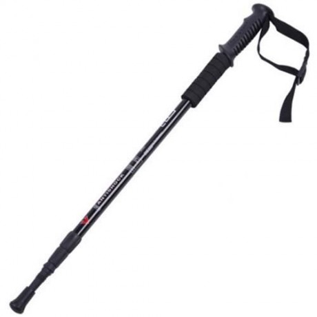 AOTU ALUMINUM ALLOY THREE SECTIONS ALPENSTOCK WITH STRAIGHT HANDLE (BLACK)