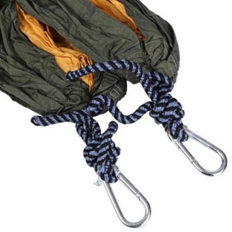 AOTU AT6737 CAMPING 2-PERSON PARACHUTE NYLON FABRIC HAMMOCK (ARMY GREEN)