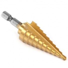 4 - 22MM HEX STEP CONE DRILL BIT HOLE CUTTER HSS 4241 FOR DEBURRING CHAMFERING (GOLDEN)