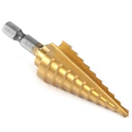 4 - 22MM HEX STEP CONE DRILL BIT HOLE CUTTER HSS 4241 FOR DEBURRING CHAMFERING (GOLDEN)
