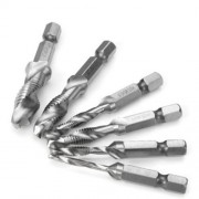 6PCS M3 - M10 HSS METRIC TAP DRILL BITS FOR MACHINE SCREW THREAD (GRAY)