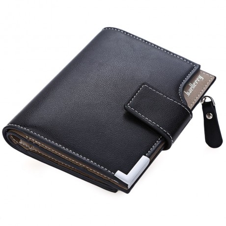STYLISH SOLID COLOR WALLET FOR MEN (BLACK)