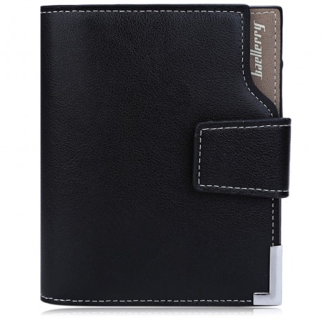 STYLISH SOLID COLOR WALLET FOR MEN (BLACK)