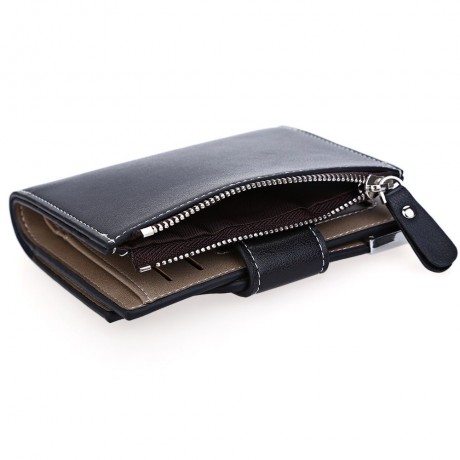 STYLISH SOLID COLOR WALLET FOR MEN (BLACK)