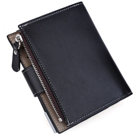 STYLISH SOLID COLOR WALLET FOR MEN (BLACK)