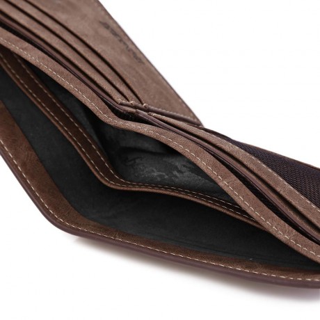 STYLISH SOLID COLOR SHORT HORIZONTAL WALLET FOR MEN (LIGHT COFFEE)