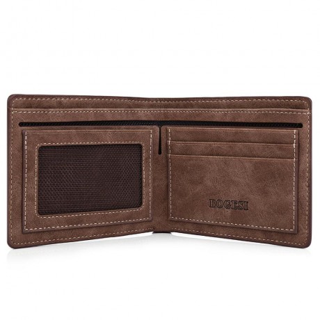 STYLISH SOLID COLOR SHORT HORIZONTAL WALLET FOR MEN (LIGHT COFFEE)