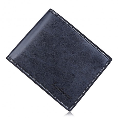 MEN'S PU LEATHER SOLID HORIZONTAL CLUTCH WALLET (BLUE)