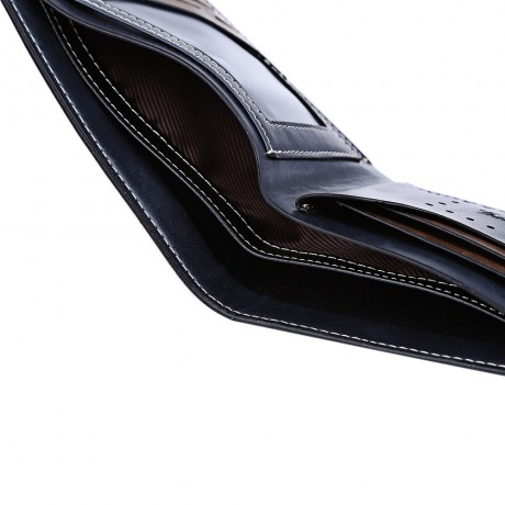 MEN'S PU LEATHER SOLID HORIZONTAL CLUTCH WALLET (BLUE)