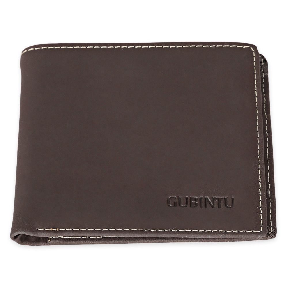 GUBINTU MEN OPEN HORIZONTAL SOFT CLUTCH WALLET  (DEEP BROWN)