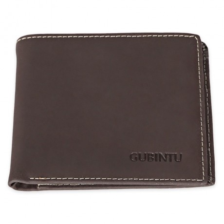 GUBINTU MEN OPEN HORIZONTAL SOFT CLUTCH WALLET  (DEEP BROWN)