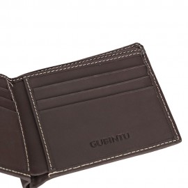 GUBINTU MEN OPEN HORIZONTAL SOFT CLUTCH WALLET  (DEEP BROWN)