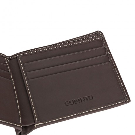 GUBINTU MEN OPEN HORIZONTAL SOFT CLUTCH WALLET  (DEEP BROWN)