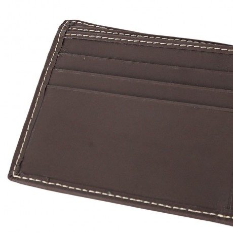 GUBINTU MEN OPEN HORIZONTAL SOFT CLUTCH WALLET  (DEEP BROWN)