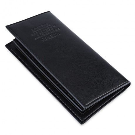 MEN VERTICAL LONG WALLET SOFT LICHEE PATTERN (BLACK)