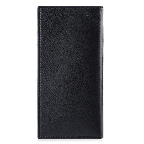 MEN VERTICAL LONG WALLET SOFT LICHEE PATTERN (BLACK)