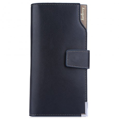 MEN SOFT SNAP FASTENER CLUTCH WALLET (BLUE)