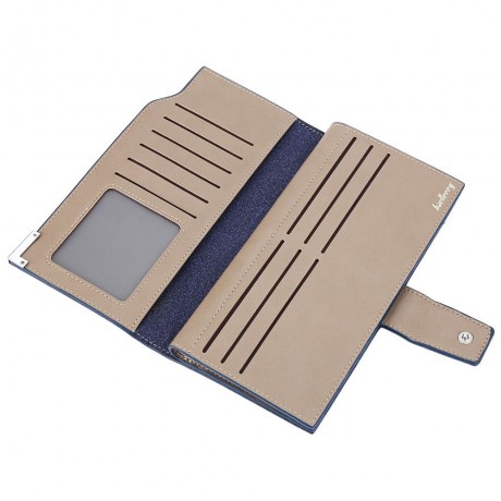 MEN SOFT SNAP FASTENER CLUTCH WALLET (BLUE)