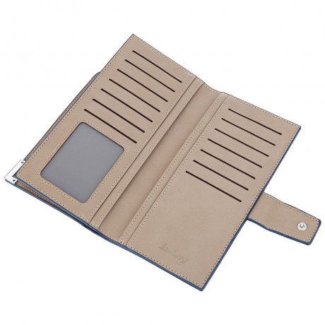 MEN SOFT SNAP FASTENER CLUTCH WALLET (BLUE)