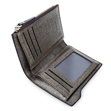BABORRY STYLISH MEN BUSINESS WALLET WITH DETACHABLE CARD PHOTO HOLDER (GOLDEN)