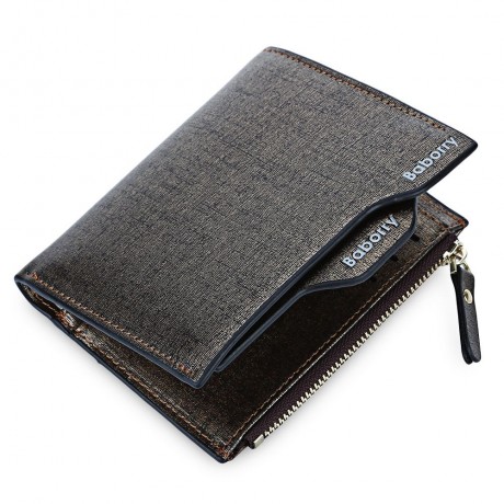 BABORRY STYLISH MEN BUSINESS WALLET WITH DETACHABLE CARD PHOTO HOLDER (GOLDEN)