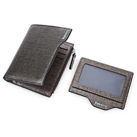 BABORRY STYLISH MEN BUSINESS WALLET WITH DETACHABLE CARD PHOTO HOLDER (GOLDEN)