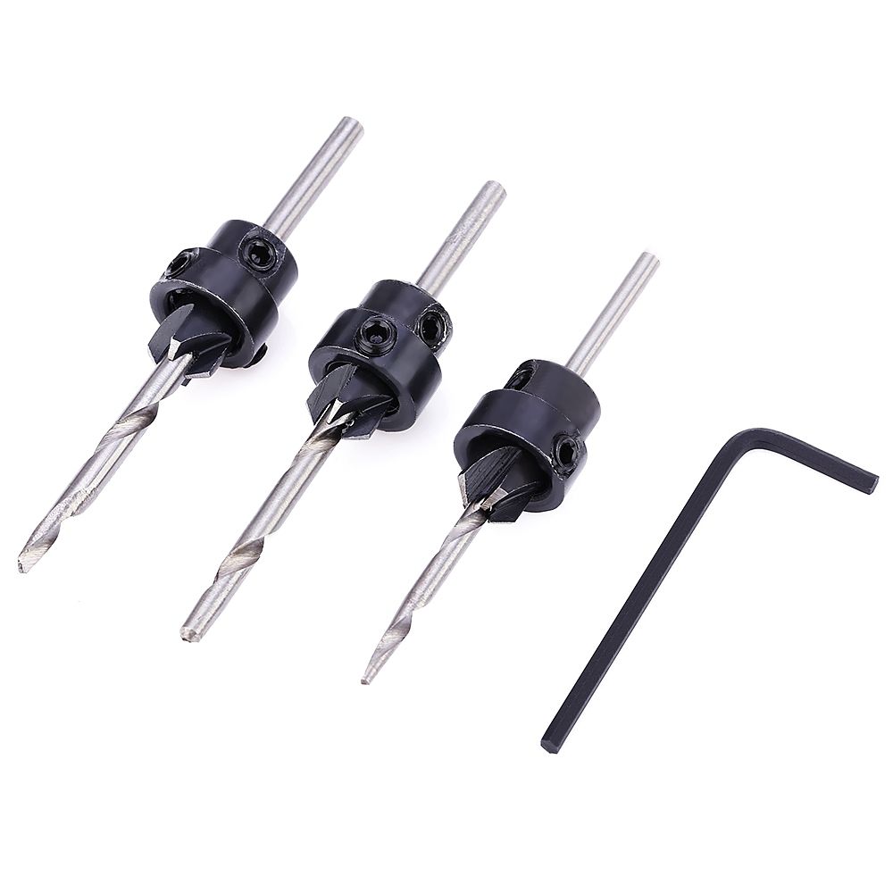 7PCS 3.18MM - 5.56MM HIGH SPEED STEEL DRILL BIT WOODWORKING TOOL (SILVER, PLASTIC CASE)