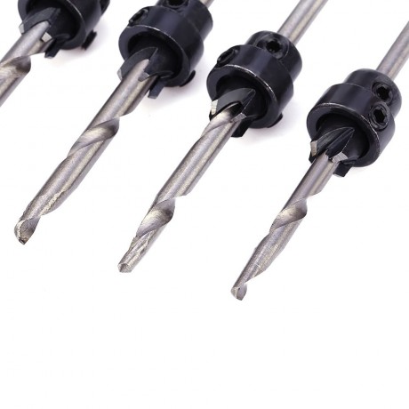 7PCS 3.18MM - 5.56MM HIGH SPEED STEEL DRILL BIT WOODWORKING TOOL (SILVER, PLASTIC CASE)