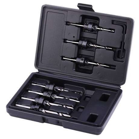 7PCS 3.18MM - 5.56MM HIGH SPEED STEEL DRILL BIT WOODWORKING TOOL (SILVER, PLASTIC CASE)