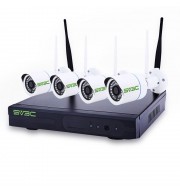 720P H.264 4-CHANNEL 1MP WIFI NVR NETWORK VIDEO RECORDER (WHITE AND BLACK, US PLUG)