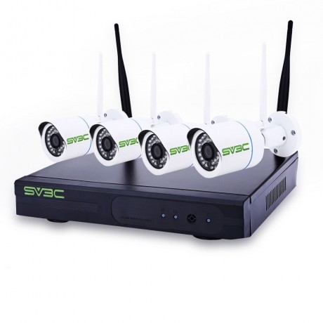 720P H.264 4-CHANNEL 1MP WIFI NVR NETWORK VIDEO RECORDER (WHITE AND BLACK, US PLUG)