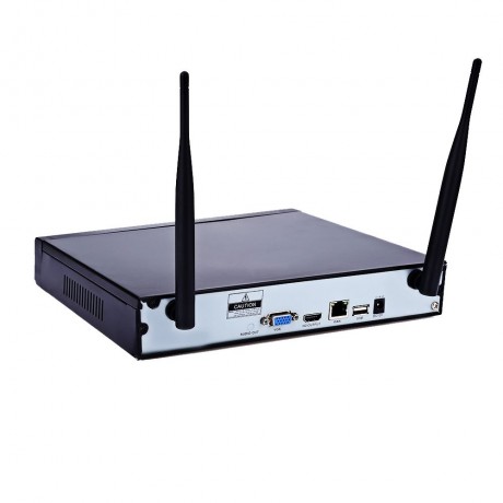 720P H.264 4-CHANNEL 1MP WIFI NVR NETWORK VIDEO RECORDER (WHITE AND BLACK, US PLUG)