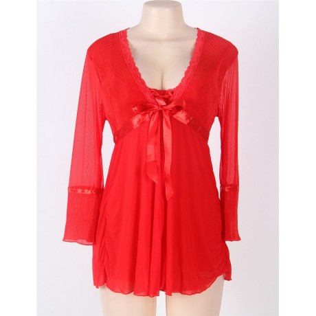 PLUS SIZE / SAIZ BESAR BABYDOLL SET (RED, SIZE XL/3XL)