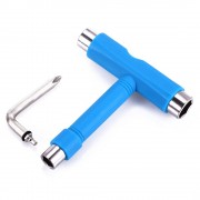 SKATEBOARD TOOL ALL IN ONE SCREWDRIVER SOCKET MULTIFUNCTION SKATE T-TOOL (BLUE)