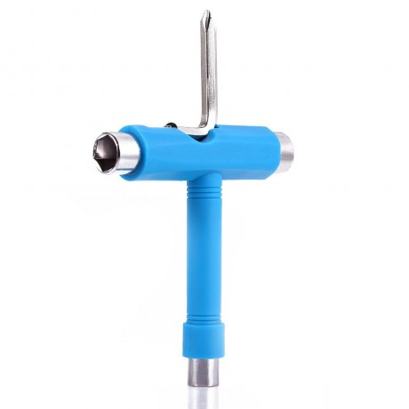 SKATEBOARD TOOL ALL IN ONE SCREWDRIVER SOCKET MULTIFUNCTION SKATE T-TOOL (BLUE)