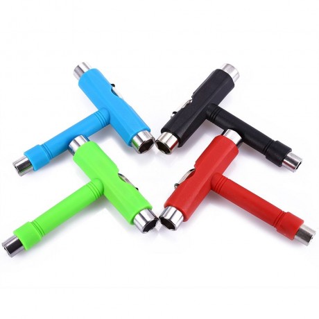 SKATEBOARD TOOL ALL IN ONE SCREWDRIVER SOCKET MULTIFUNCTION SKATE T-TOOL (BLUE)