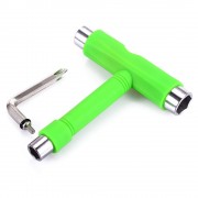 SKATEBOARD TOOL ALL IN ONE SCREWDRIVER SOCKET MULTIFUNCTION SKATE T-TOOL (GREEN)
