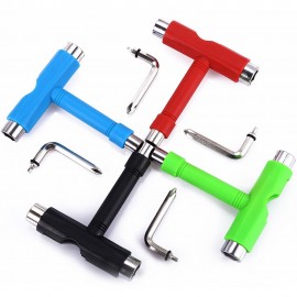 SKATEBOARD TOOL ALL IN ONE SCREWDRIVER SOCKET MULTIFUNCTION SKATE T-TOOL (GREEN)