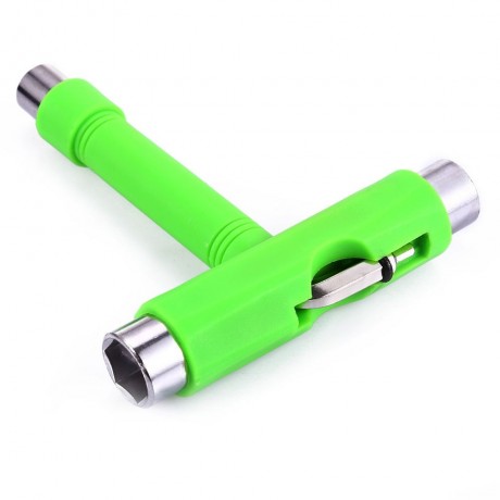 SKATEBOARD TOOL ALL IN ONE SCREWDRIVER SOCKET MULTIFUNCTION SKATE T-TOOL (GREEN)