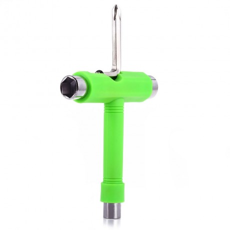 SKATEBOARD TOOL ALL IN ONE SCREWDRIVER SOCKET MULTIFUNCTION SKATE T-TOOL (GREEN)