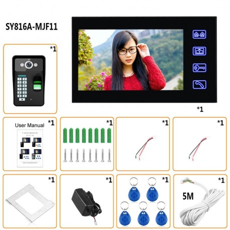 SY816A - MJF11 7 INCHES LCD FINGERPRINT RECOGNITION VIDEO DOOR PHONE INTERCOM SYSTEM IR CA